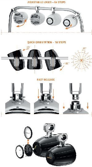 HERTZ AUDIO HTX 8 M-CL-TC - MARINE TOWER SPEAKER COAX 8'' CLAMP BL each | 78049006