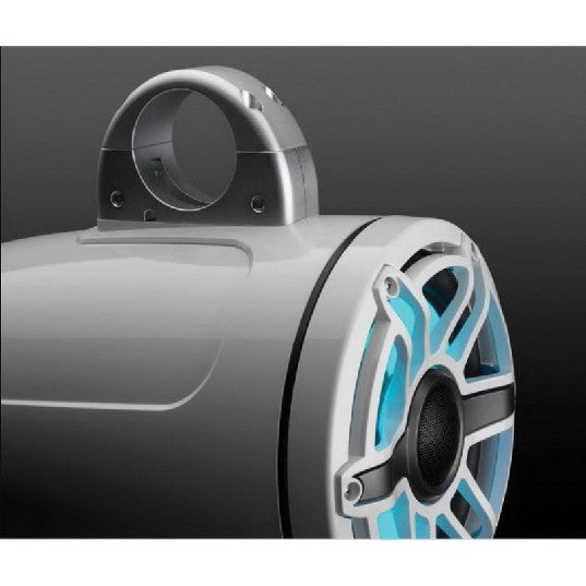 JL AUDIO M6-880ETXV3-GW-S-GWGW-I: 8.8" Tower Speakers, Gloss White Sport Grille, RGB LED, PAIR | 93665 | 010-03283-00