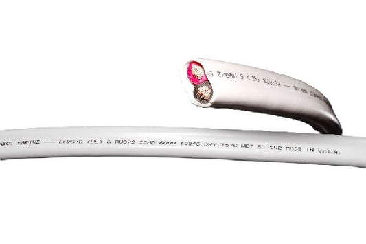 CAMERON CONNECT 6/2 WHT FLAT BOAT CABLE RED/BLK 50' | 6/2 WHITE FLAT BOAT-RB-50