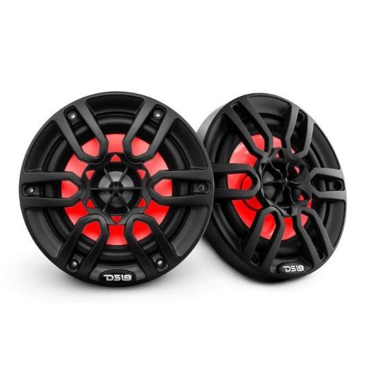 DS18 NXL 8" 2-Way Coaxial Marine Speaker With LED RGB Lights 125 Watts Rms 4-Ohm -Black | NXL-8/BK
