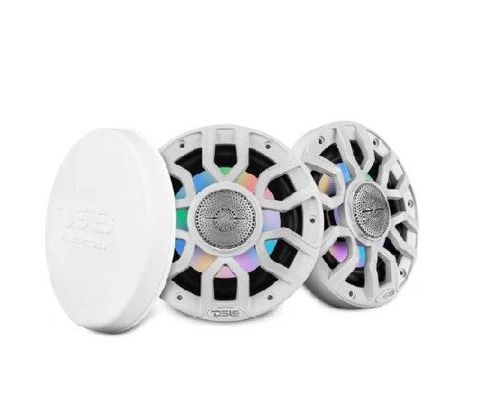 DS18 NXL 6.5" 2-WAY COAXIAL MARINE SPEAKER WITH DIGITAL LED LIGHTS AND BULLET TWEETER 150 WATTS 4-OHM | NXL-IQ6/WH
