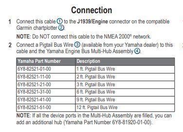 GARMIN Yamaha Engine Bus to J1939 Adapter Cable | 010-12770-00