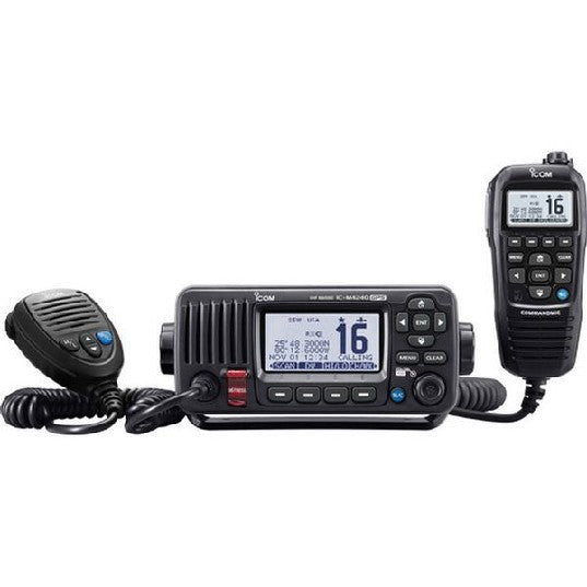 ICOM M424G Black Class D DSC VHF, 2nd Station Capabilities, GPS, Fixed Mount | M424G BLACK