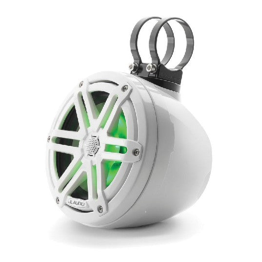 JL AUDIO M3-650VEX-GW-S-GW-I: 6.5" VEX Tower Speakers, Gloss White Enclosure & Sport Grille, RGB LED | 93402  | 010-03258-00