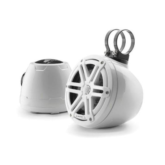 JL AUDIO M3-650VEX-GW-S-GW: 6.5" VEX Tower Speakers, Gloss White Enclosure, Gloss White Sport Grille | 93400 | 010-03256-00