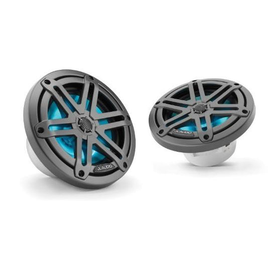 JL AUDIO M3-650X-S-GM-I: 6.5" Marine Speakers, Sport Grille, Gunmetal, RGB LED Lights, PAIR | 93513 | 010-03062-00