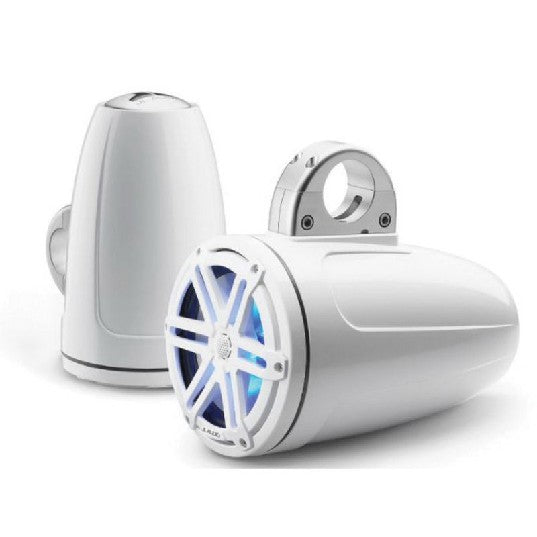 JL AUDIO M3-770ETXV3-GW-S-GW-I: 7.7" Tower Speakers, Gloss Wht Encl., Gls Wht Sport Grille, RGB LED, PAIR | 93539 | 010-03270-00