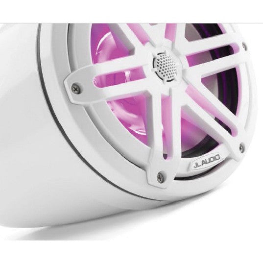 JL AUDIO M3-770ETXV3-GW-S-GW-I: 7.7" Tower Speakers, Gloss Wht Encl., Gls Wht Sport Grille, RGB LED, PAIR | 93539 | 010-03270-00
