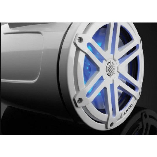 JL AUDIO M3-770ETXV3-GW-S-GW-I: 7.7" Tower Speakers, Gloss Wht Encl., Gls Wht Sport Grille, RGB LED, PAIR | 93539 | 010-03270-00