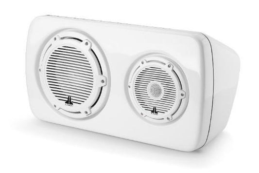 JL AUDIO M6-103EWS-Gw-C-3Gw-R M6 3-Way, Full-Range Enclosed Speaker Sys., Gloss White, White Tweeter, Right-Side | 90198 *SALE