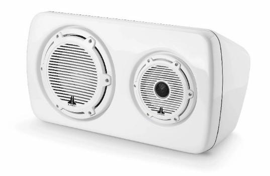 JL AUDIO M6-103EWS-Gw-C-GwGw-R, M6 3-Way, Full-Range Enclosed Speaker Sys., Gloss White, Black Tweeter, Right-Side | 90131 *SALE