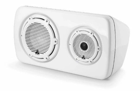 JL AUDIO M6-103EWS-Gw-C-GwGw-R, M6 3-Way, Full-Range Enclosed Speaker Sys., Gloss White, Black Tweeter, Right-Side | 90131 *SALE