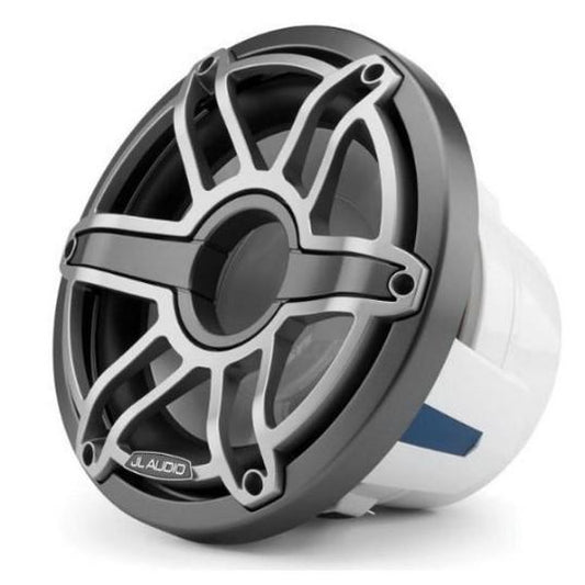 JL AUDIO M6-10W-S-GMTI-4: 10" Marine Subwoofer Driver, Grey Metallic Trim Ring, Titanium Sport Grille, 4O | 93646 | 010-03490-00