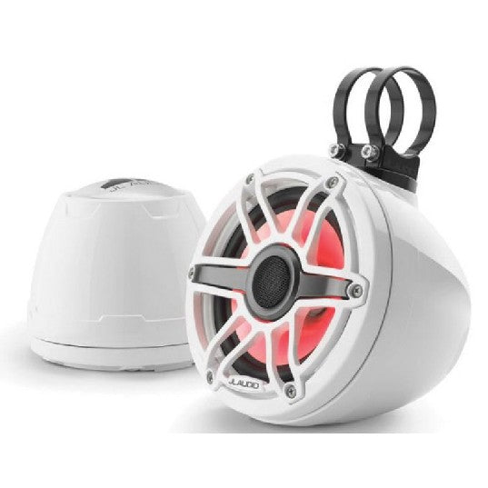 JL AUDIO M6-650VEX-GW-S-GWGW-I: 6.5" VEX Tower Speakers, Gloss White Enclosure & Sport Grill, RGB LED | 93412 | 010-03262-00