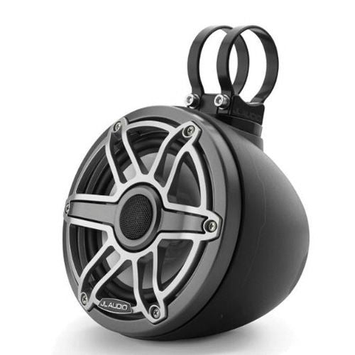 JL AUDIO M6-650VEX-MB-S-GMTI: 6.5" VEX Tower Speakers, Matte Black Encl., Gunmetal Titanium Sport Grille | 93413 | 010-03263-00