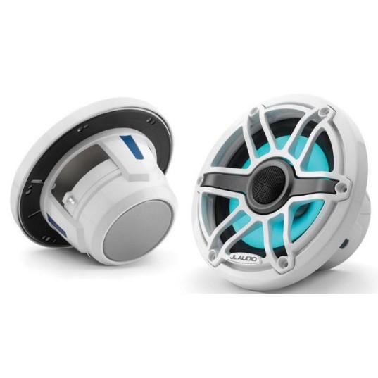 JL AUDIO M6-650X-S-GWGW-I: 6.5" Marine Speakers, Sport Grille, Gloss White Trim, White Grille, ILLUM | 93726 | 010-03093-00