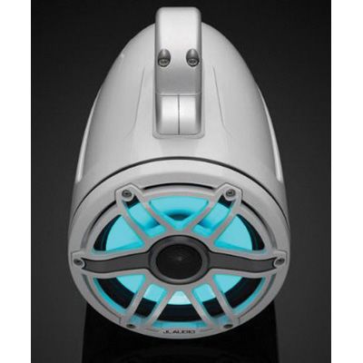 JL AUDIO M6-770ETXV3-GW-S-GWGW-I: 7.7" Tower Speakers, Gloss White Sport Grille, RGB LED, PAIR | 93655 | 010-03278-00