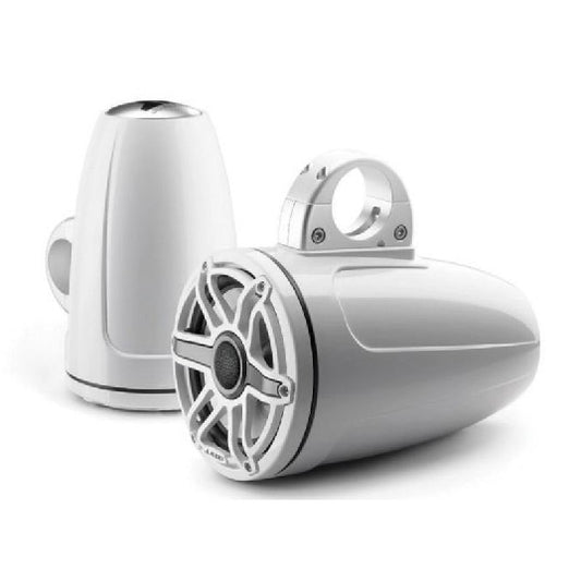 JL AUDIO M6-770ETXV3-GW-S-GWGW: 7.7" Tower Speakers, Gloss White Sport Grille, PAIR | 93654 | 010-03277-00