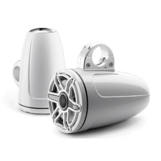 JL AUDIO M6-770ETXV3-GW-S-GWGW: 7.7" Tower Speakers, Gloss White Sport Grille, PAIR | 93654 | 010-03277-00