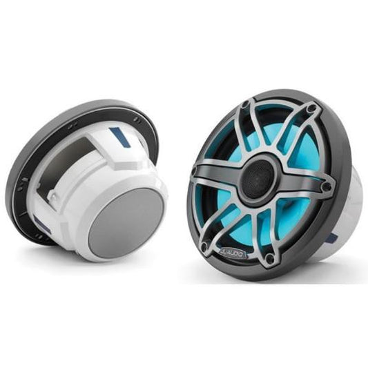 JL AUDIO M6-770X-S-GMTI-I: 7.7" Marine Speakers, Sport Grille, Gunmetal Trim, Titaniam Grille, ILLUM | 93604 | 010-03076-00