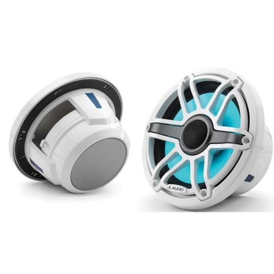 JL AUDIO M6-770X-S-GWGW-I: 7.7" Marine Speakers, Sport Grille, Gloss White Trim & Grille, ILLUM | 93602 | 010-03074-00
