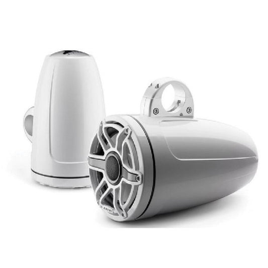 JL AUDIO M6-880ETXV3-GW-S-GWGW: 8.8" Tower Speakers Gloss White Sport Grille, PAIR | 93664 | 010-03282-00
