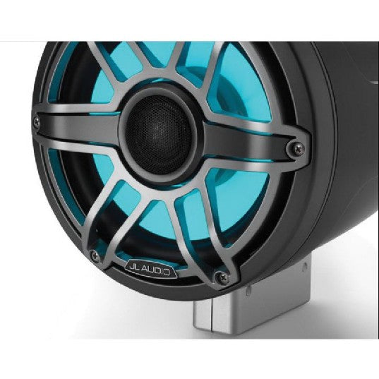 JL AUDIO M6-880ETXV3-SB-S-GMTI-I: 8.8" Tower Speakers, Satin Black, Gunmetal Sport Grille, RGB LED, PAIR | 93663 | 010-03281-00