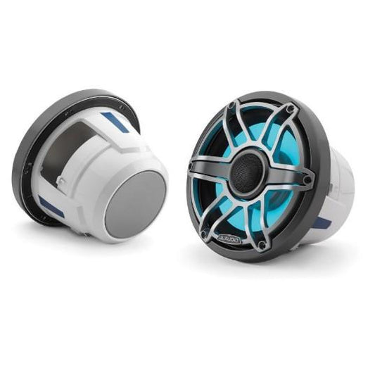 JL AUDIO M6-880X-S-GMTI-I: 8.8" Marine Speakers, Sport Grille, Gunmetal Trim, Titanium Grille, ILLUM | 93827 | 010-03099-00