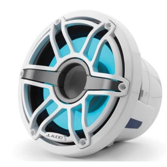 JL AUDIO M6-8IB-S-GWGW-I-4: 8" Marine Subwoofer (200W, 4 ohm), Infinite Baffle, Sport Grille, RGB LED | 93618 | 010-03081-00