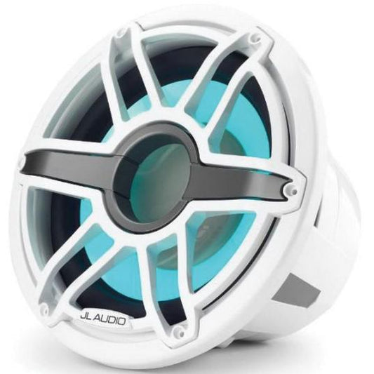 JL AUDIO M7-12IB-S-GWGW-i-4: 12" Marine Subwoofer, 600W, 4ohm, Gloss White Sport Grille, RGB LED, EACH | 93672 | 010-03287-00