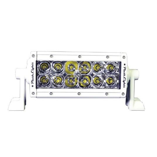PLASHLIGHTS 6" XX-Series LED Light Bar Marine White Housing (5W), Double Row Combo Beam. | XX-6-5W-WHT