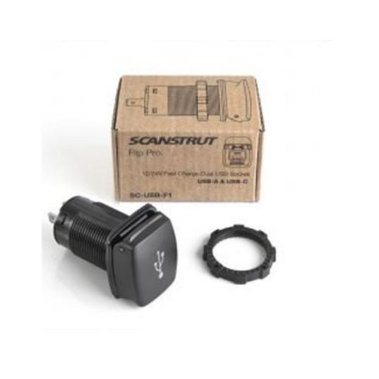 SCANSTRUT Flip Pro Fast Charge Dual USB-A & USB-C Socket | SC-USB-F1