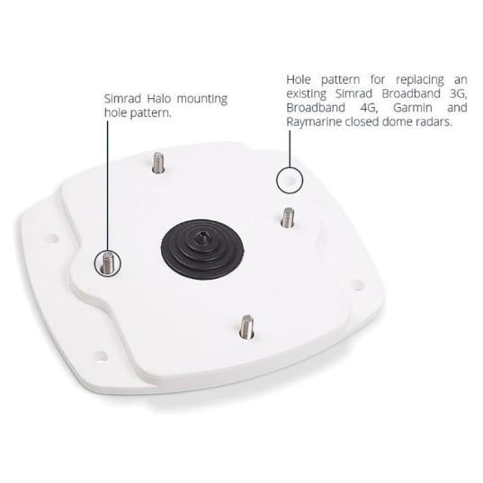SEAVIEW Direct mount adapter plate for Simrad Halo radars. Outer holes for closed domes/ Inner holes for Halo | ADAHALO2