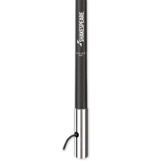 SHAKESPEARE 8', 6dB Classic VHF, w/ chrome ferrule and 15' RG-58 cable IN BLACK | 5101-BLK *SHIPPING CHARGES APPLY*
