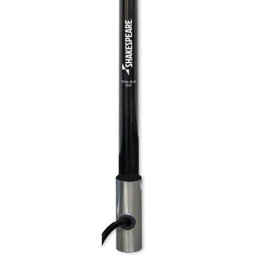 SHAKESPEARE 4', 3 dB Classic VHF, w/ chrome ferrule and 15' RG-58 cable IN BLACK | 5104-BLK *SHIPPING CHARGES APPLY*