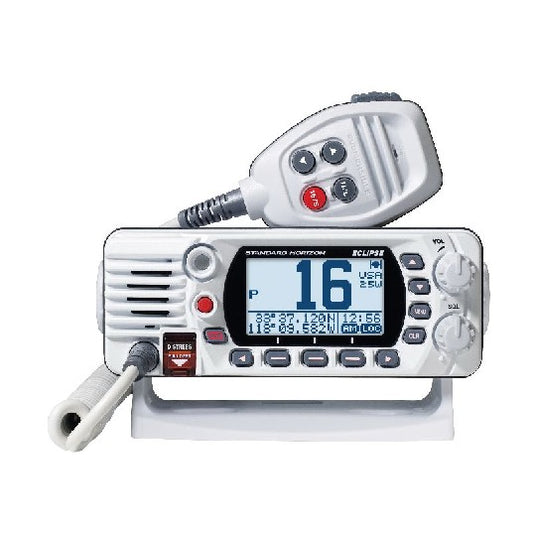 STANDARD ECLIPSE WHITE 25W Fixed Mount VHF radio with Dot Matrix LCD, Hand Mic with Keys | GX1410W