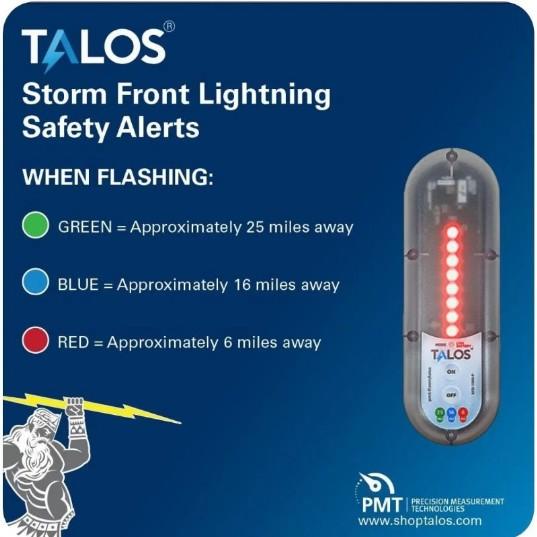 TALOS Safety Sign 14 x 14 and Lightning Detector Kit for Marinas, Construction Sites, Golf Courses, Pools | SFD-1414P-MTB